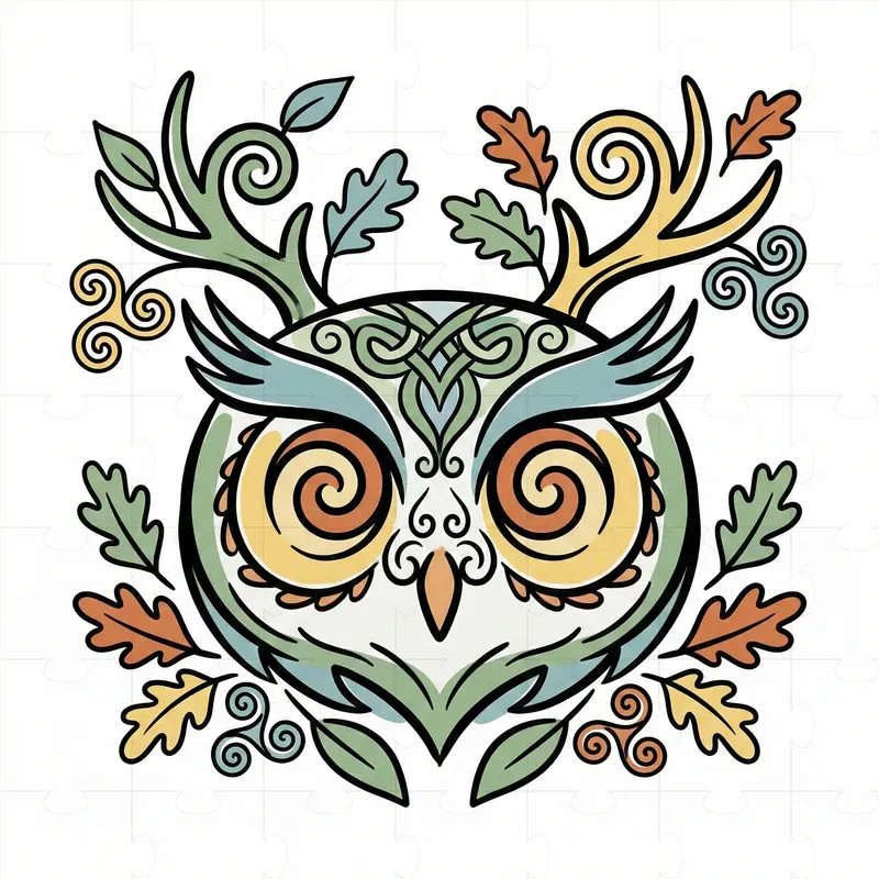 Mythical Cartoon Creature Head Art