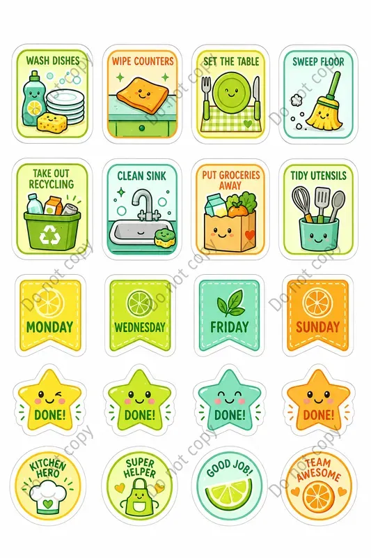 Chore Chart Sticker Sheets