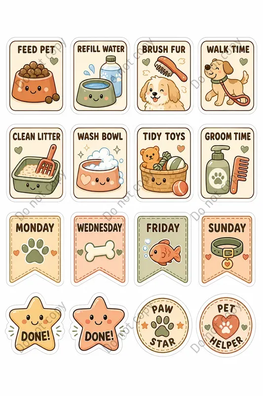 Chore Chart Sticker Sheets