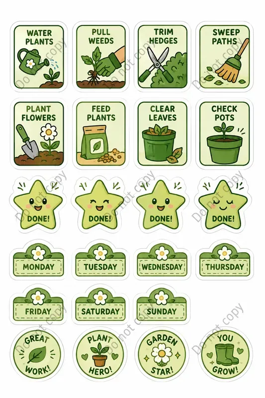 Chore Chart Sticker Sheets