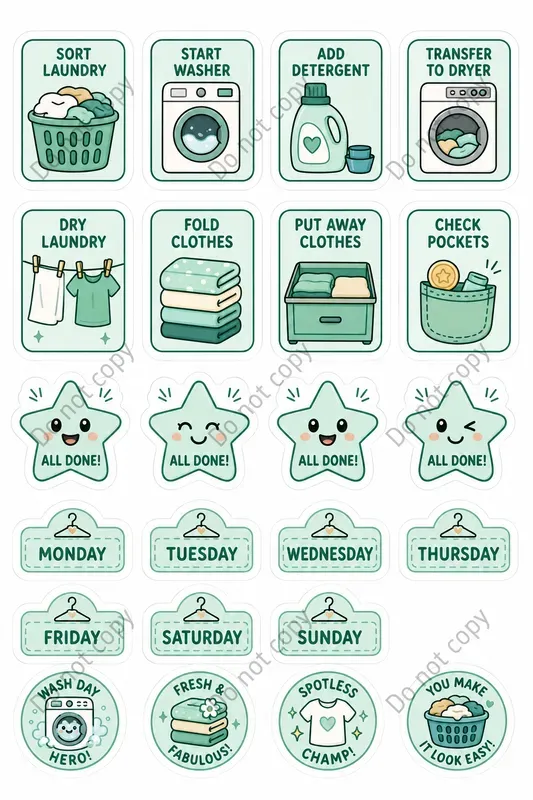 Chore Chart Sticker Sheets