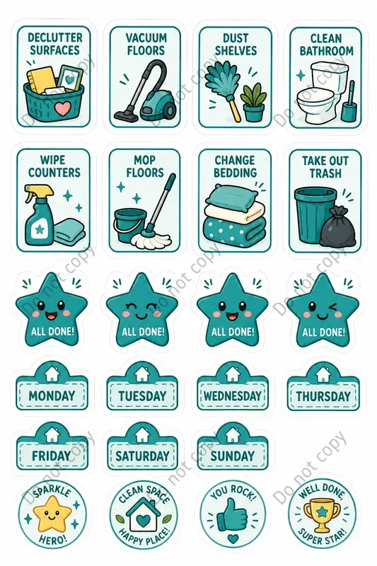 Chore Chart Sticker Sheets