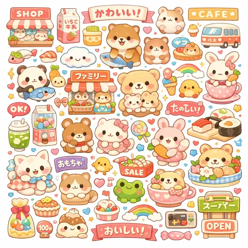 Kawaii Japanese Sticker Collages