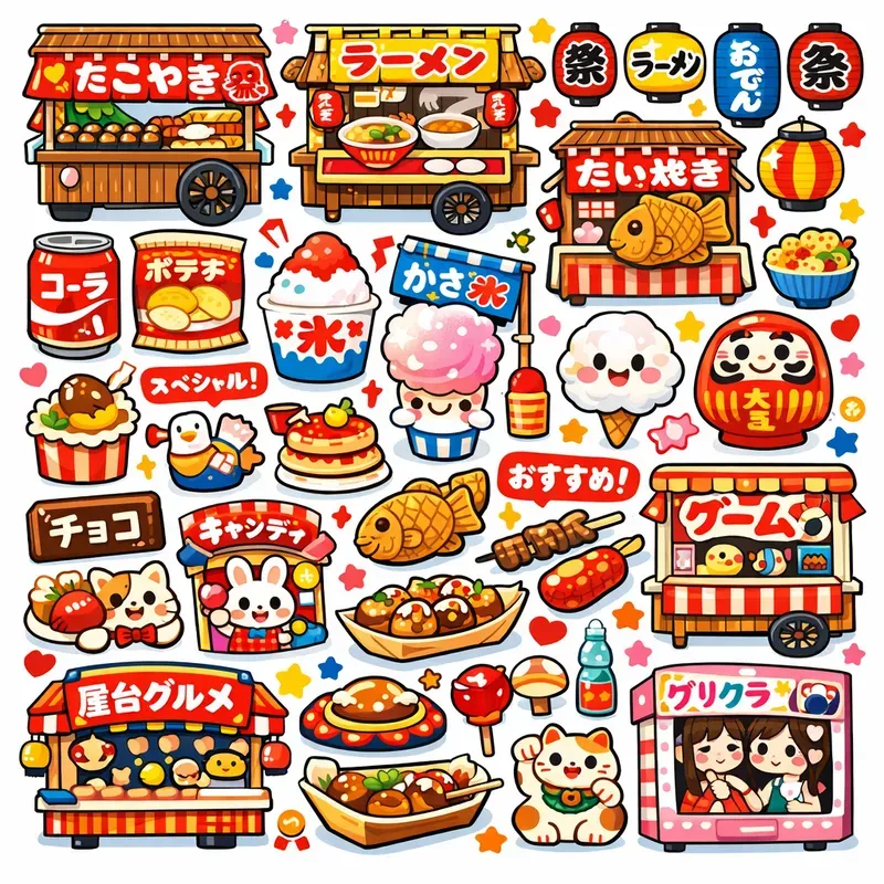 Kawaii Japanese Sticker Collages
