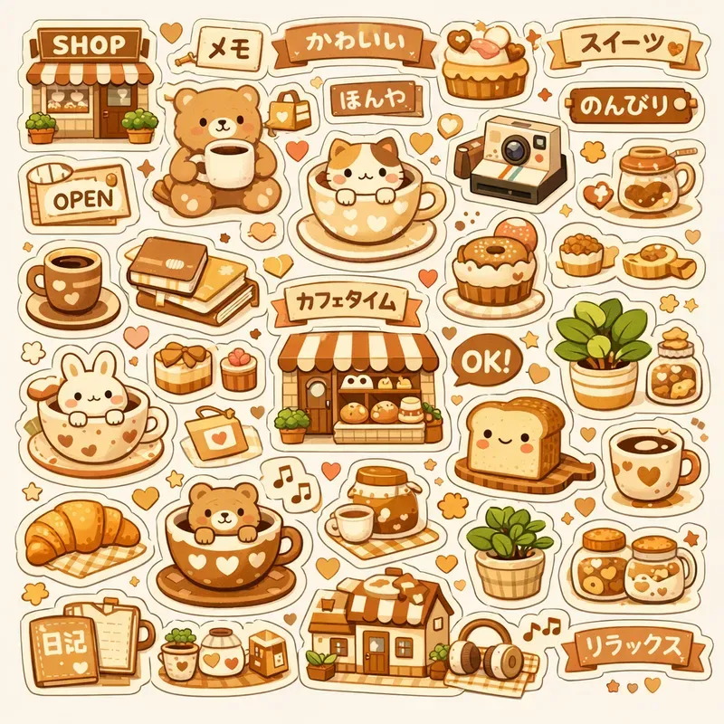 Kawaii Japanese Sticker Collages