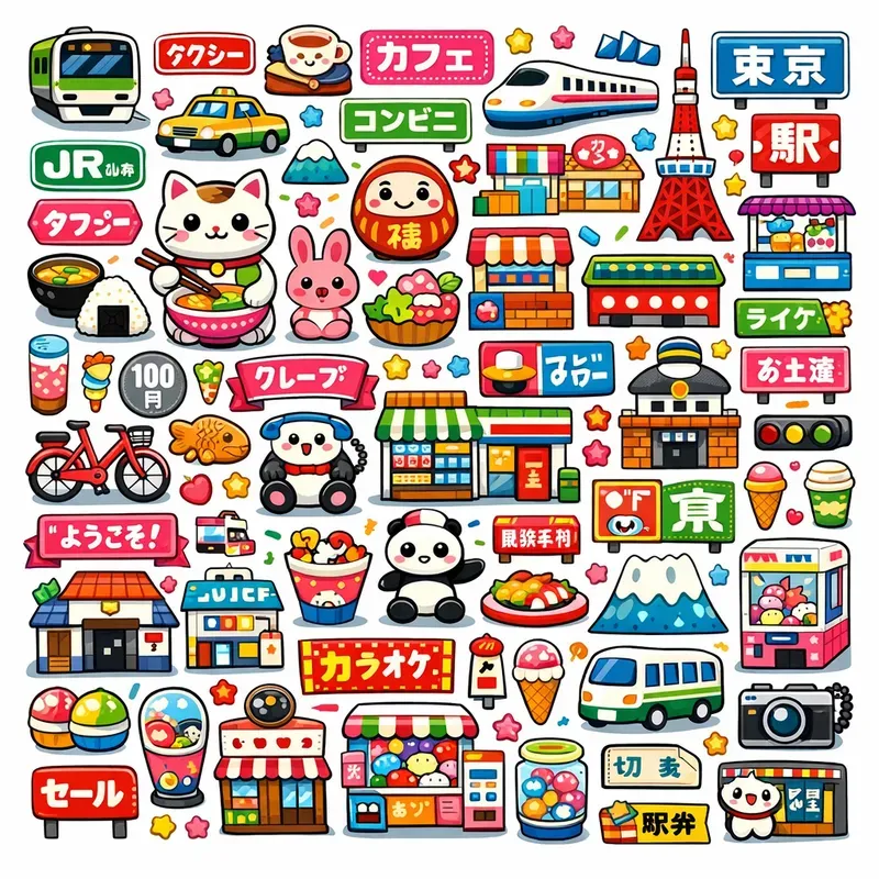 Kawaii Japanese Sticker Collages