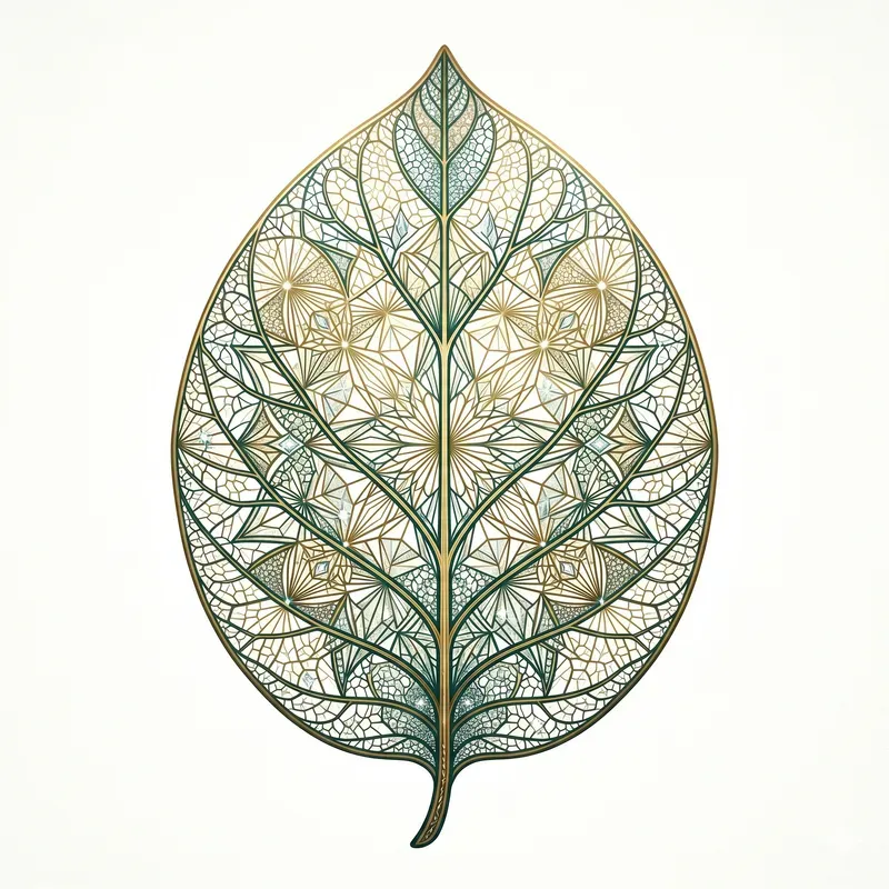 Modern Kaleidoscopic Leaf Veins