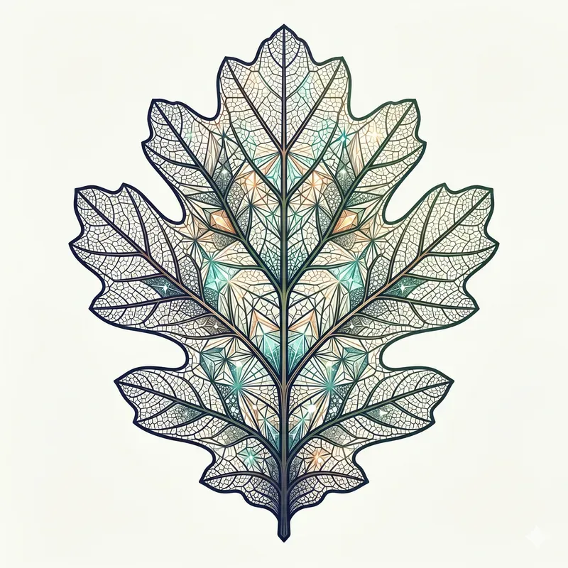 Modern Kaleidoscopic Leaf Veins