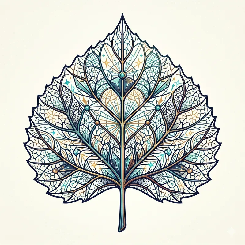 Modern Kaleidoscopic Leaf Veins