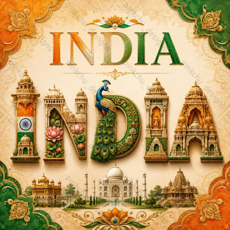 Country Landmark Letter Art