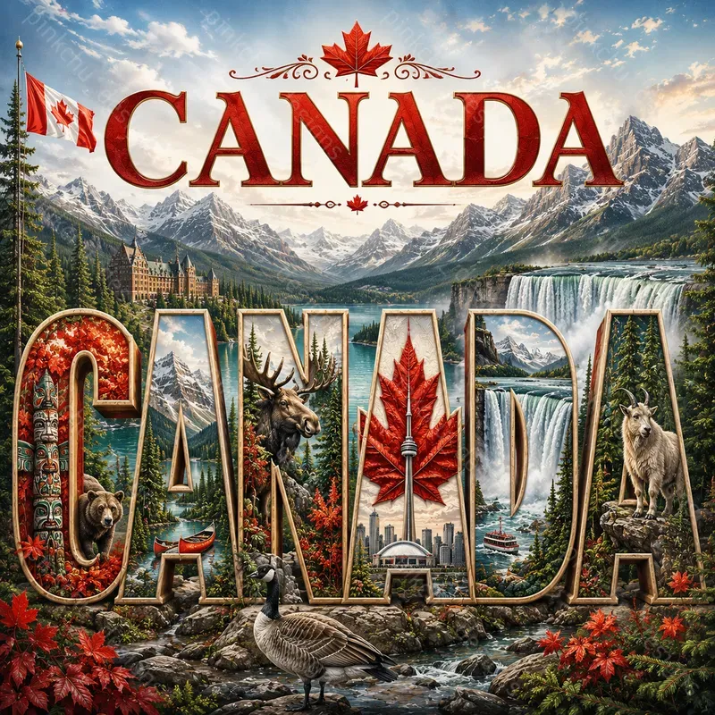Country Landmark Letter Art