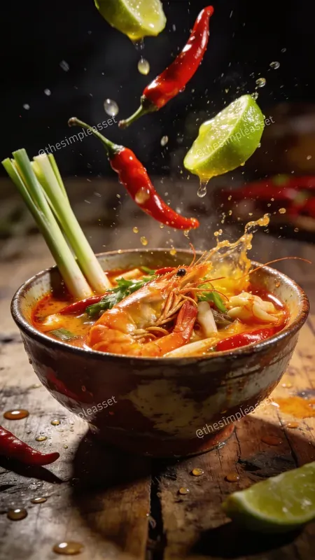 Cinematic Floating Exotic Foods