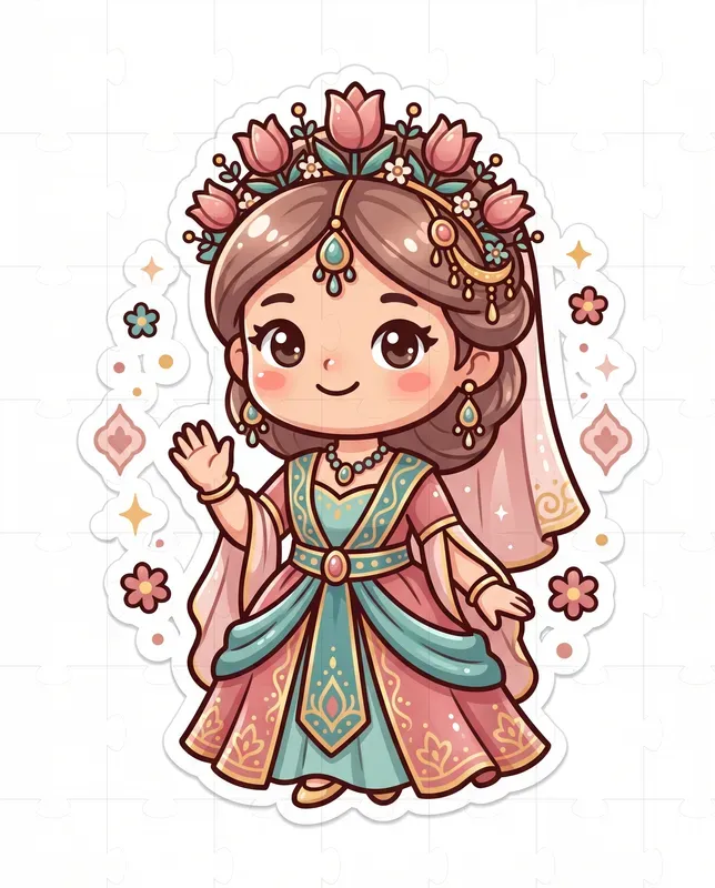 Cultural Princess Sticker Art