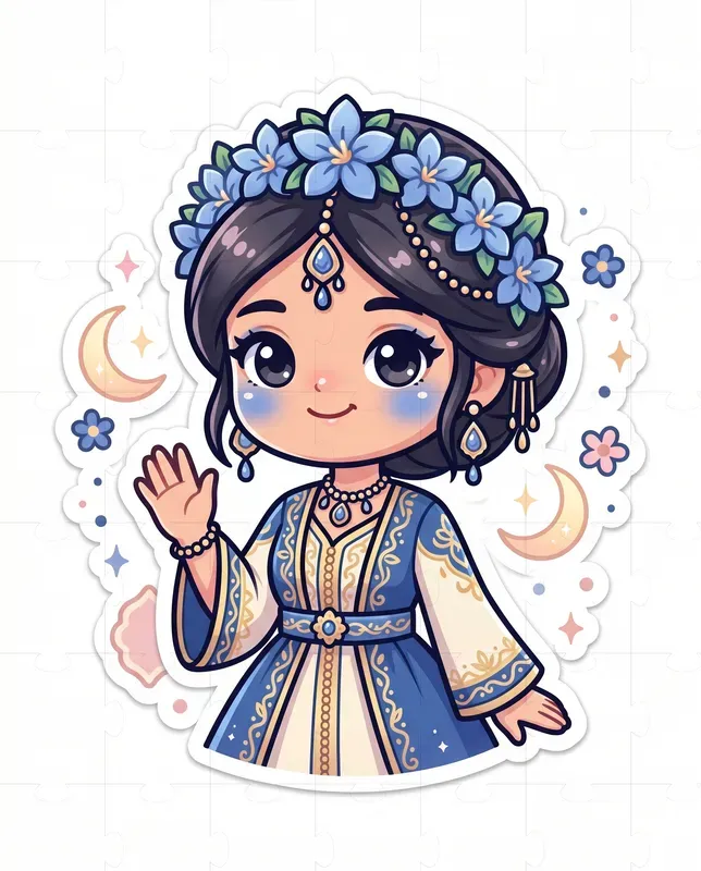 Cultural Princess Sticker Art