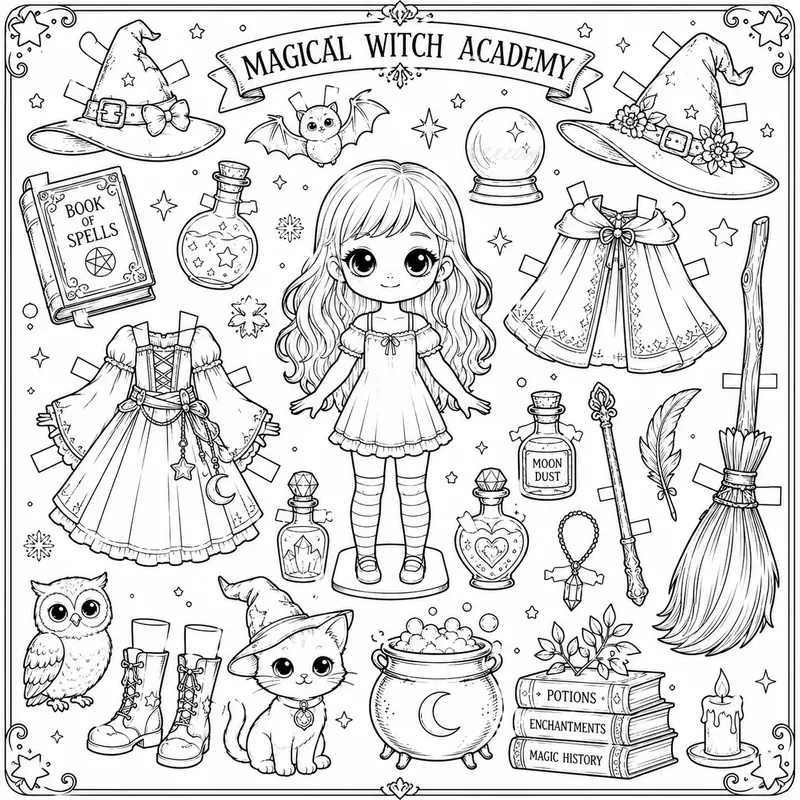 Whimsical Dressup Paper Dolls Cute
