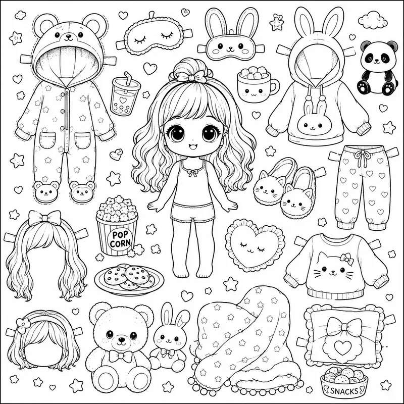 Whimsical Dressup Paper Dolls Cute