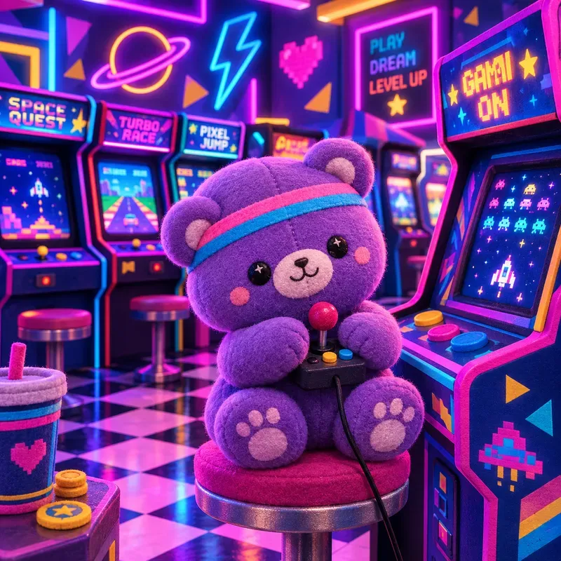 80s Neon Plush Toy Art