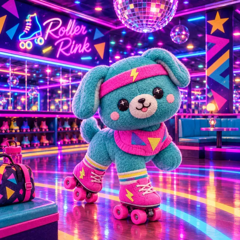 80s Neon Plush Toy Art