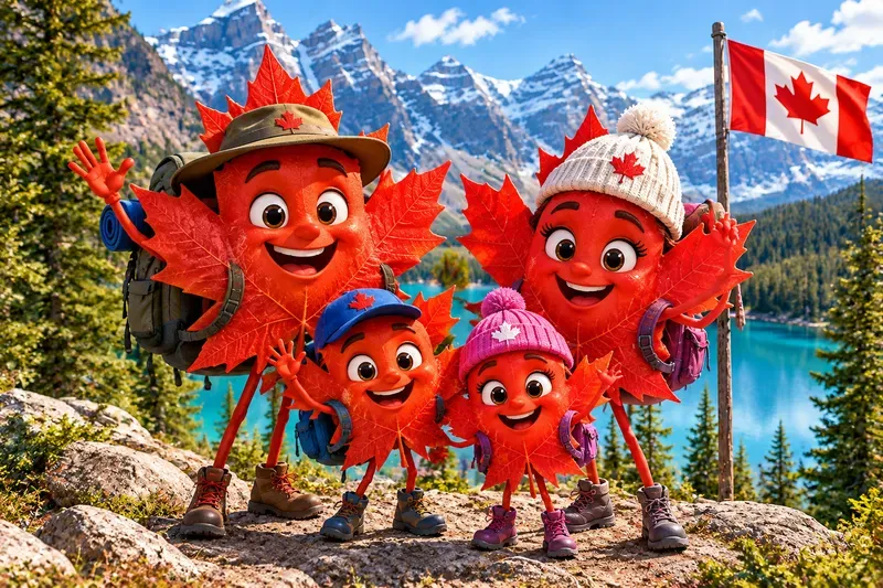 Funny Maple Leaf Characters