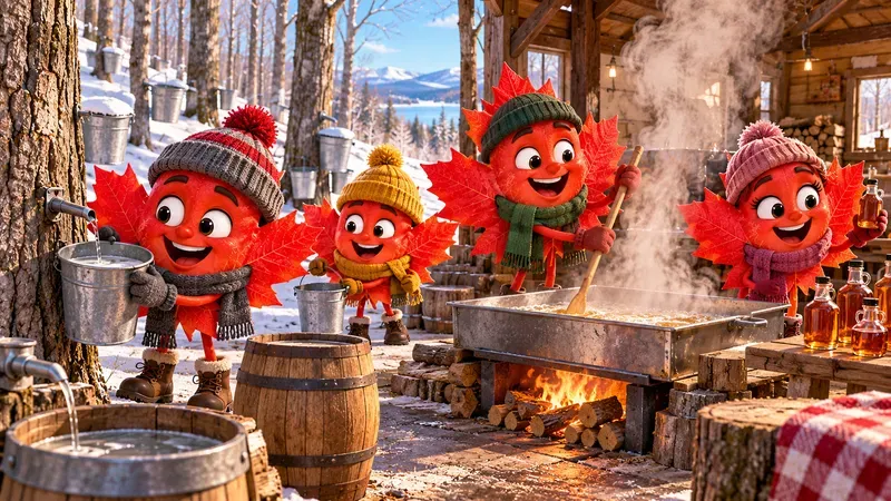 Funny Maple Leaf Characters