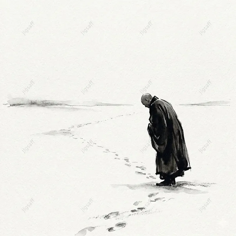 Minimalist Ink Wash Winter Solitudes