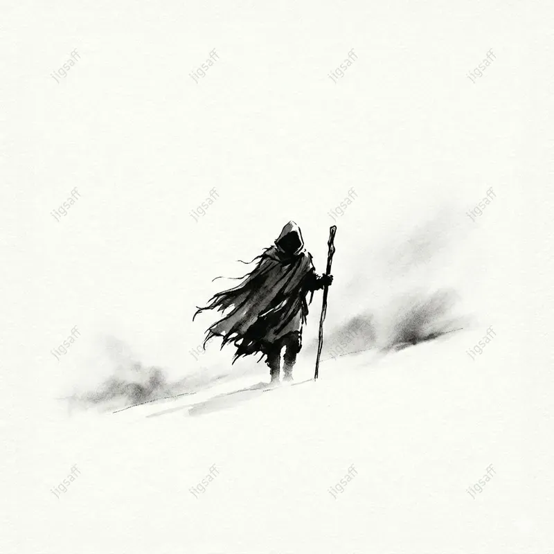 Minimalist Ink Wash Winter Solitudes