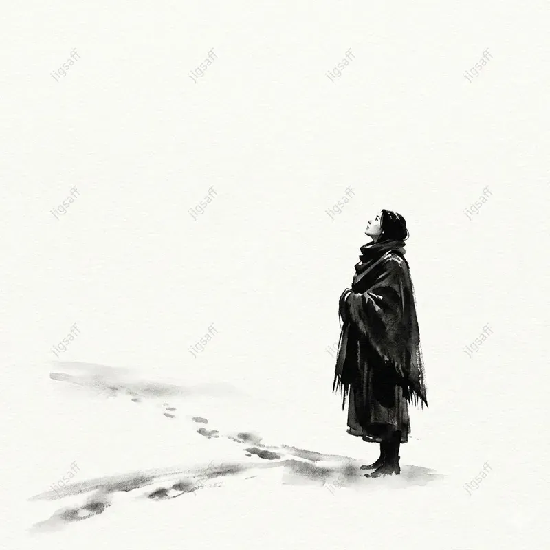 Minimalist Ink Wash Winter Solitudes
