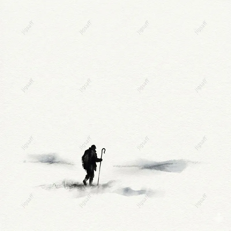 Minimalist Ink Wash Winter Solitudes