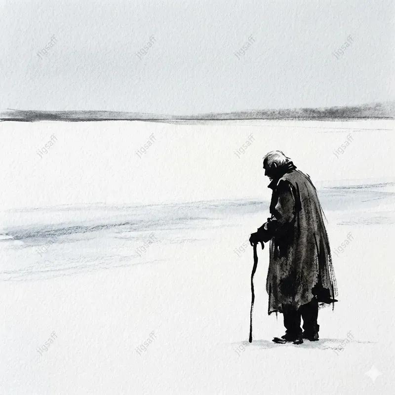 Minimalist Ink Wash Winter Solitudes