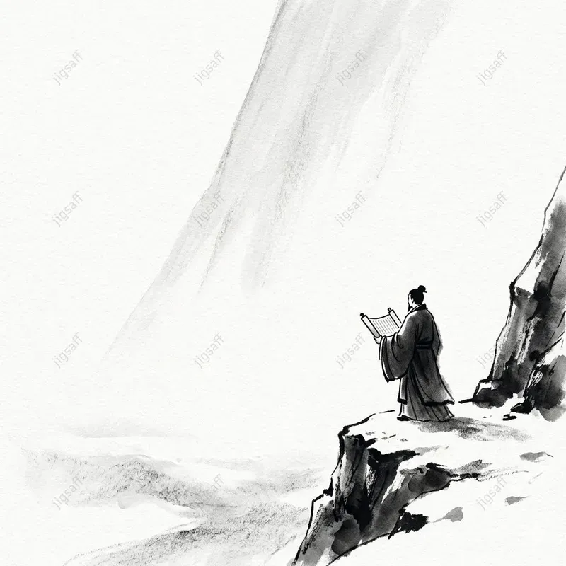 Minimalist Ink Wash Winter Solitudes