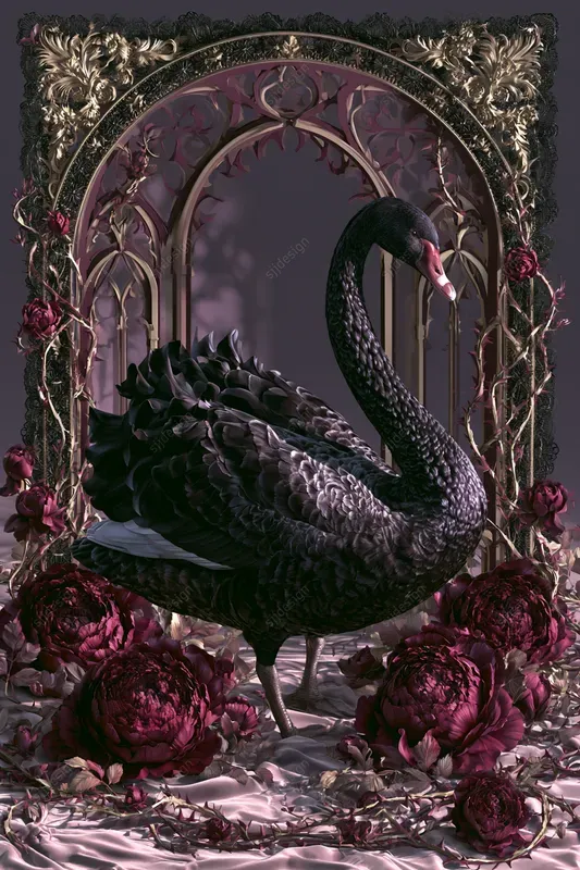 Gothic Lace Peony Couture Art