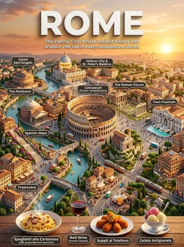 Cinematic 3d City Travel Map Posters