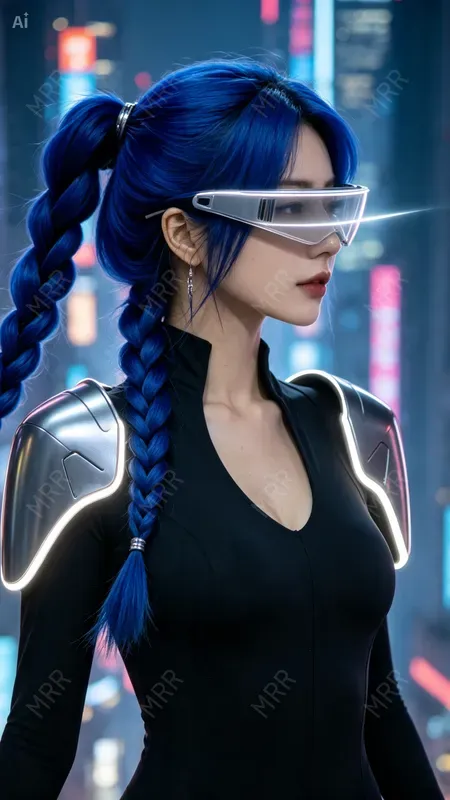 Cyberpunk Neon Balcony Girls