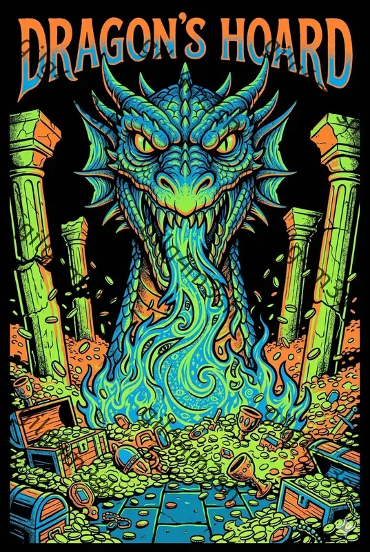Neon Blacklight Dungeon Posters