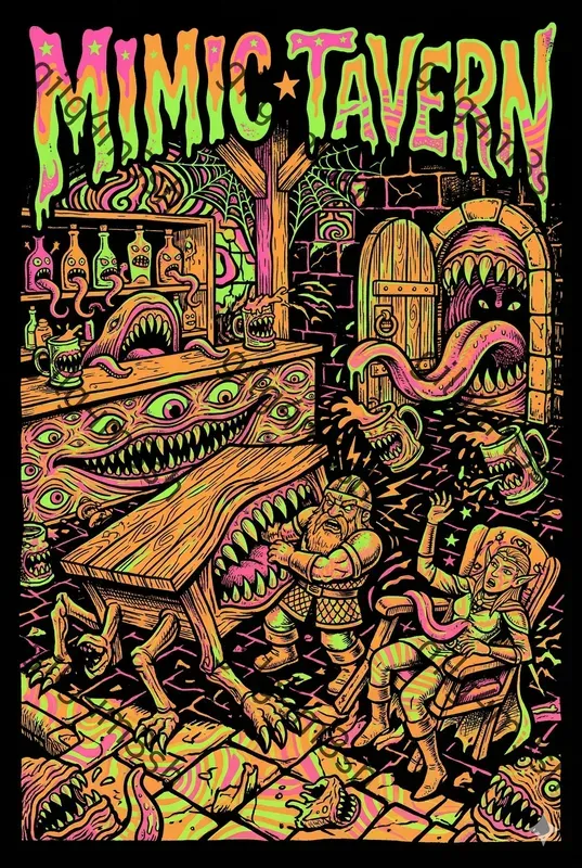 Neon Blacklight Dungeon Posters