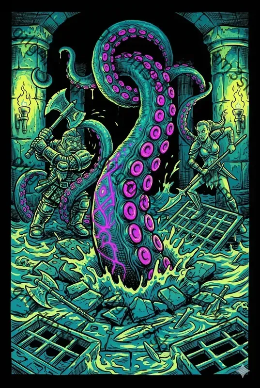 Neon Blacklight Dungeon Posters