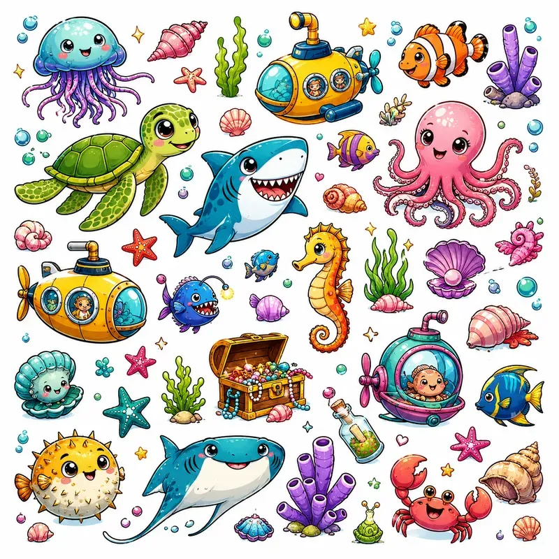 Colorful Doodle Sticker Collections