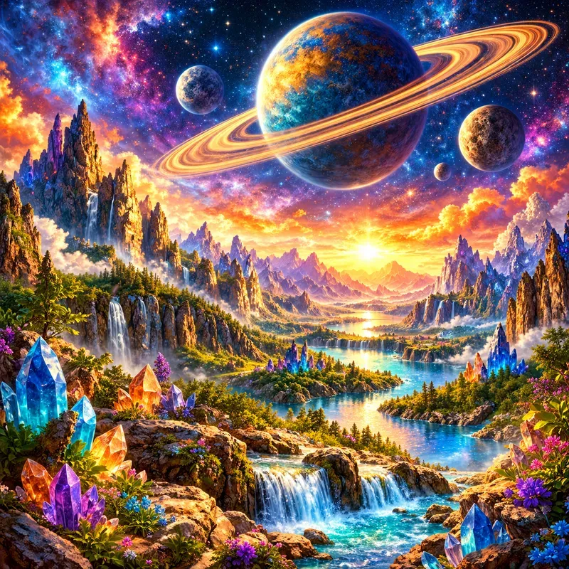 Cosmic Fantasy Landscape Art