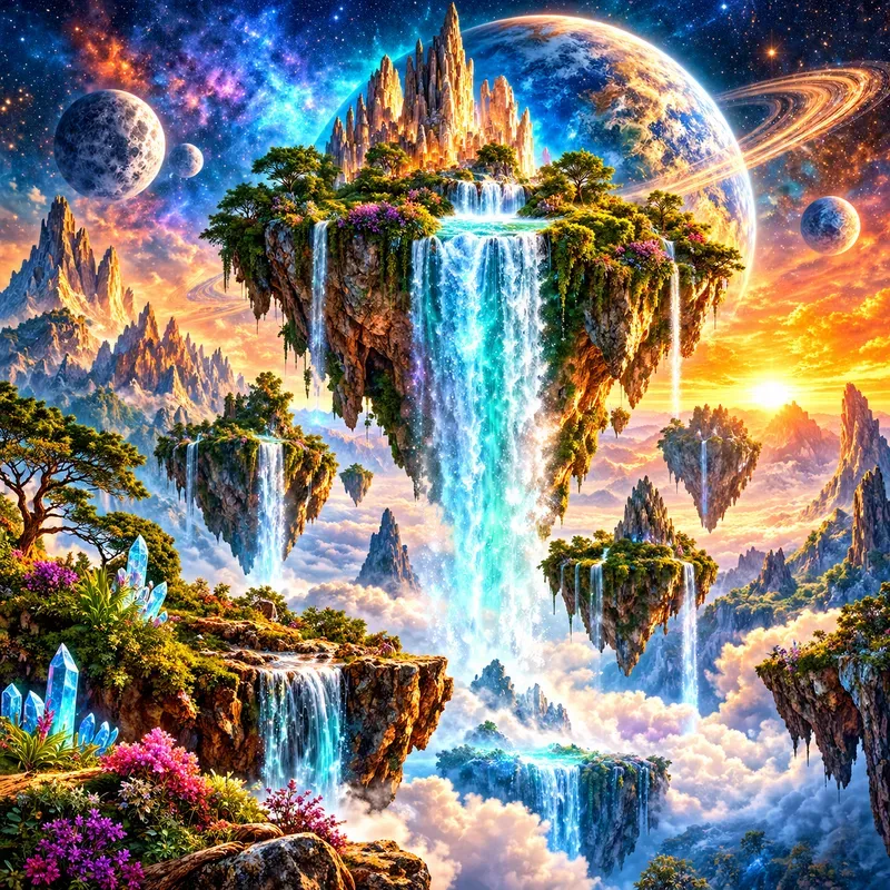 Cosmic Fantasy Landscape Art