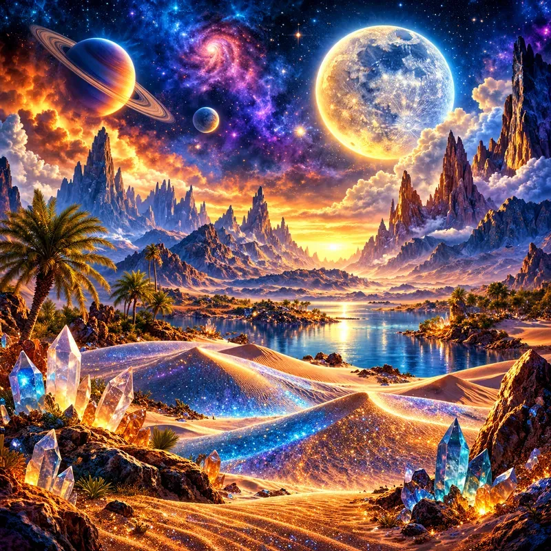 Cosmic Fantasy Landscape Art