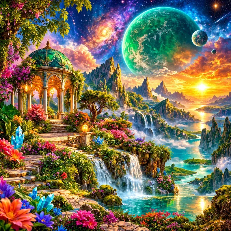 Cosmic Fantasy Landscape Art