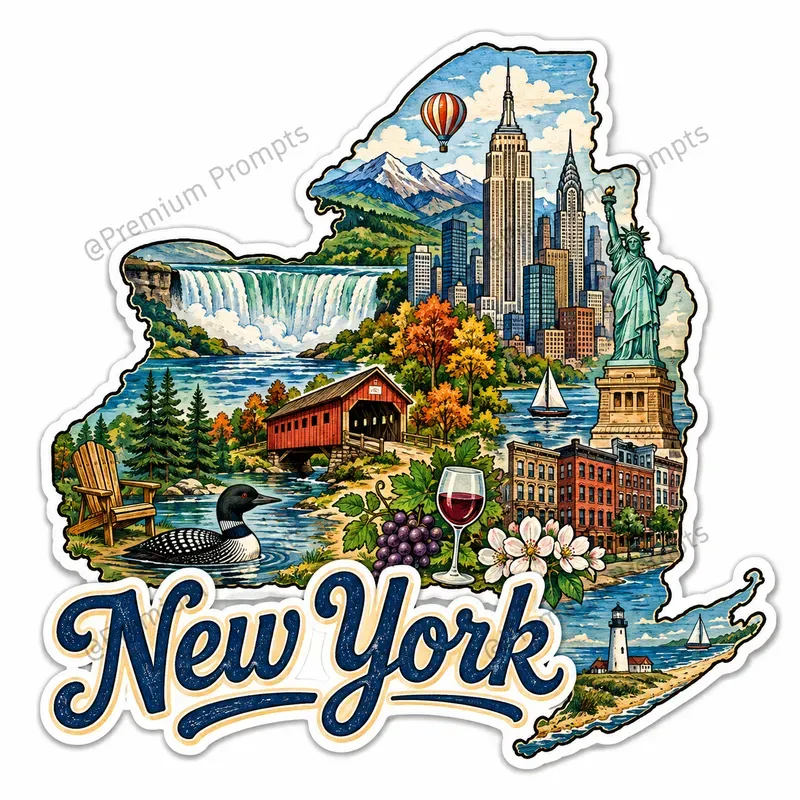 Illustrated Travel Stickers