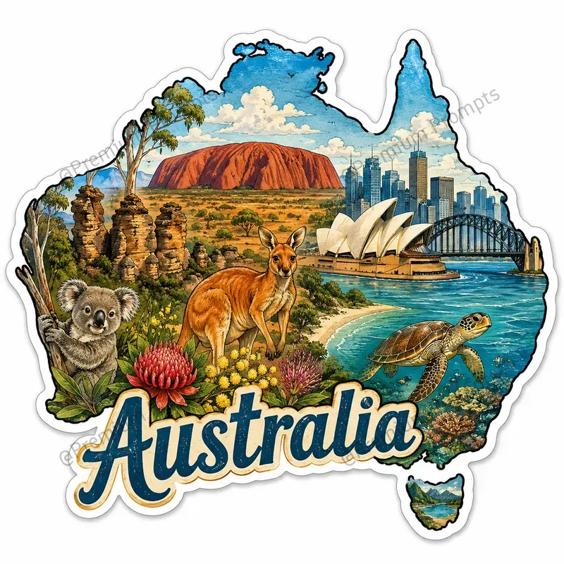 Illustrated Travel Stickers