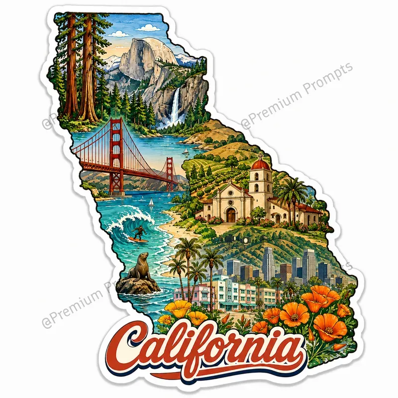 Illustrated Travel Stickers