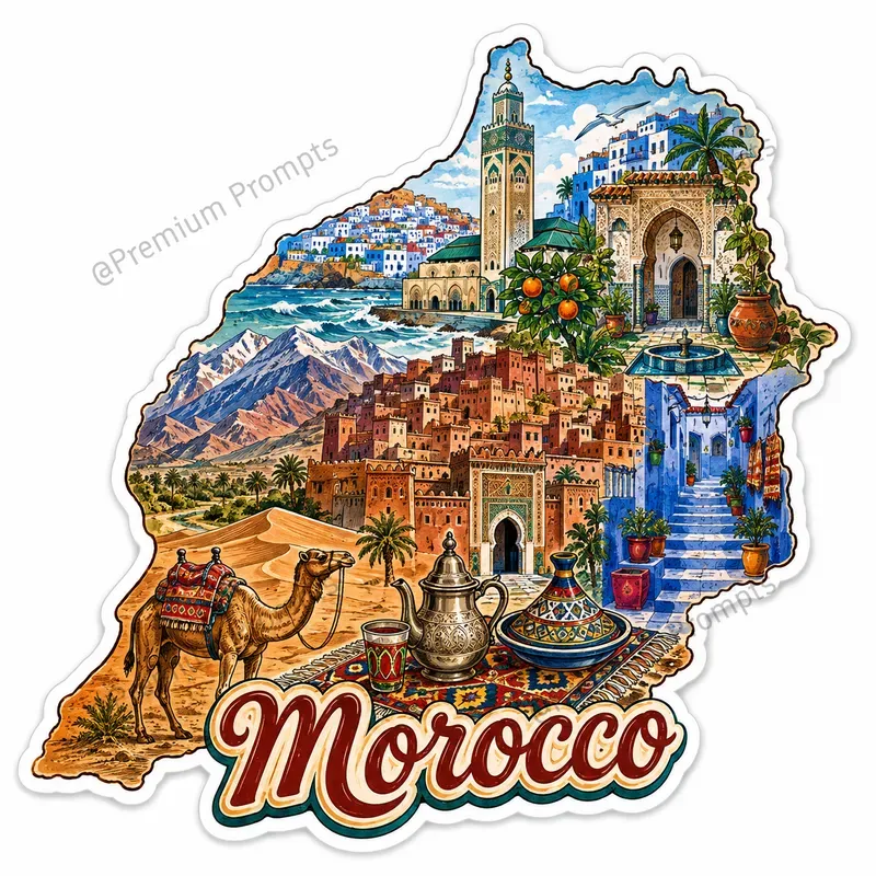 Illustrated Travel Stickers