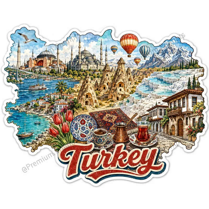 Illustrated Travel Stickers