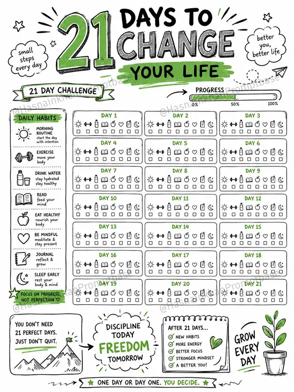 Daily Habit Routine Tracker Sketchnotes