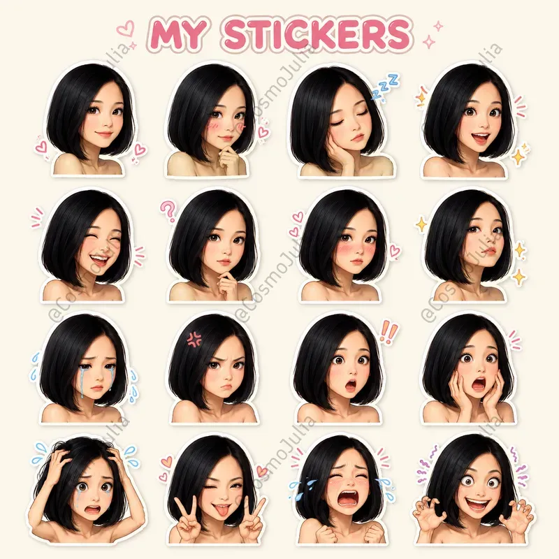 Kawaii Cartoon 4x4 Sticker Sheets