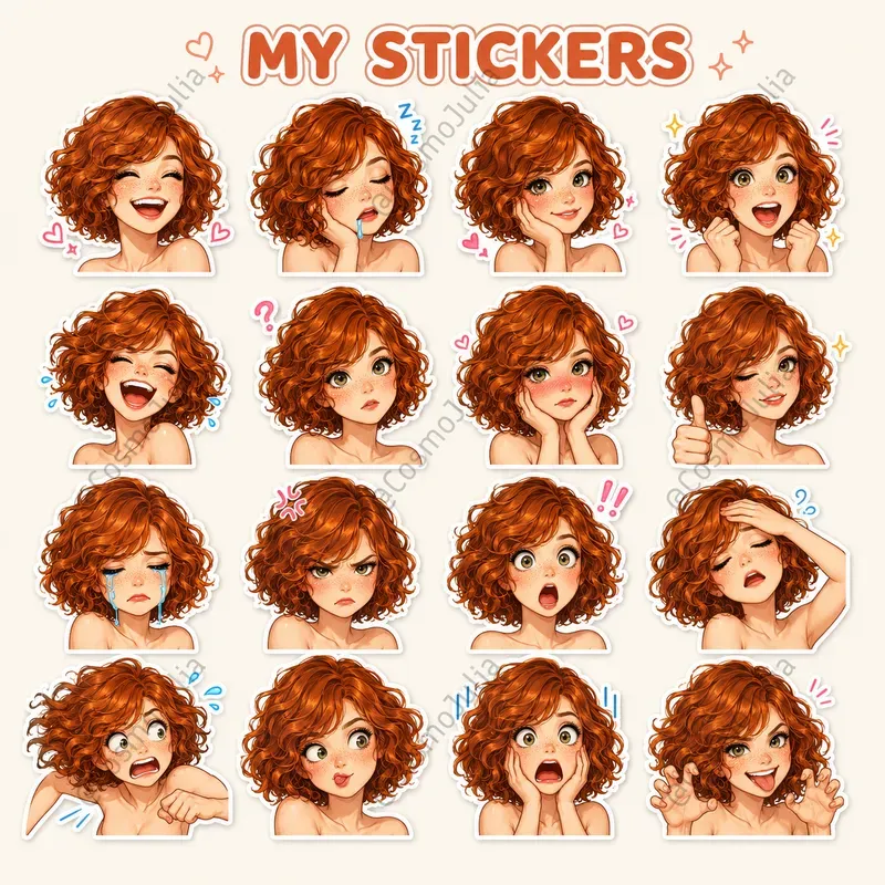 Kawaii Cartoon 4x4 Sticker Sheets