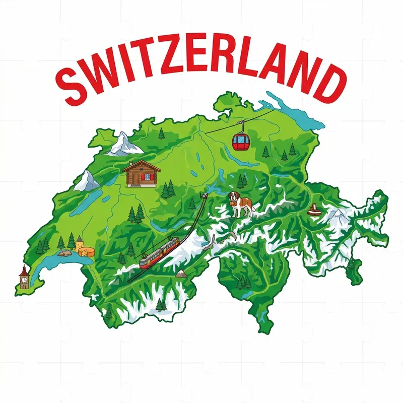 Vibrant Cultural Countries Terrain Maps